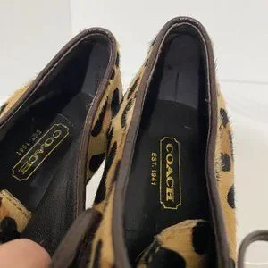 Coach | Shoes | Coach Leopard Calf Hair Tullah Heels Booties 75 | Poshmark